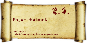 Major Herbert névjegykártya